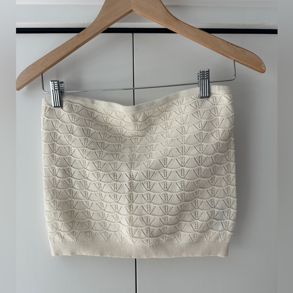 American Eagle Cream Knit Tube Top